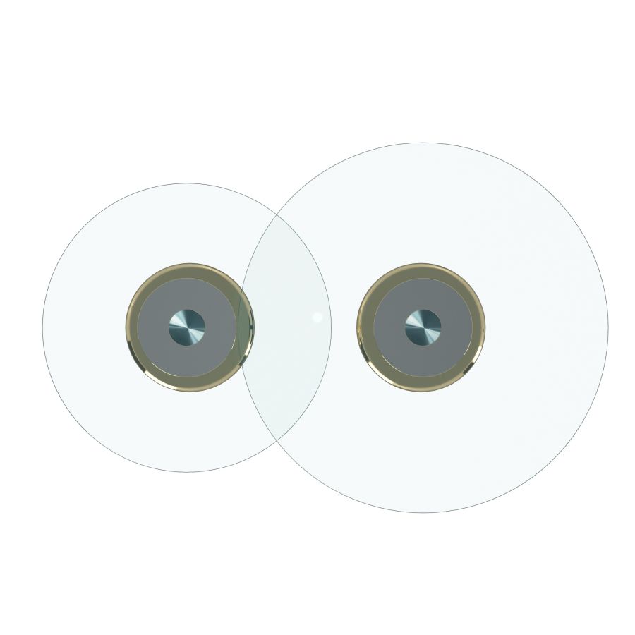 Ensemble de table d'appoint 2 pièces Tulipe en or