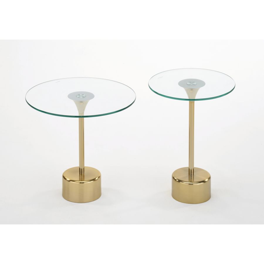 Ensemble de table d'appoint 2 pièces Tulipe en or