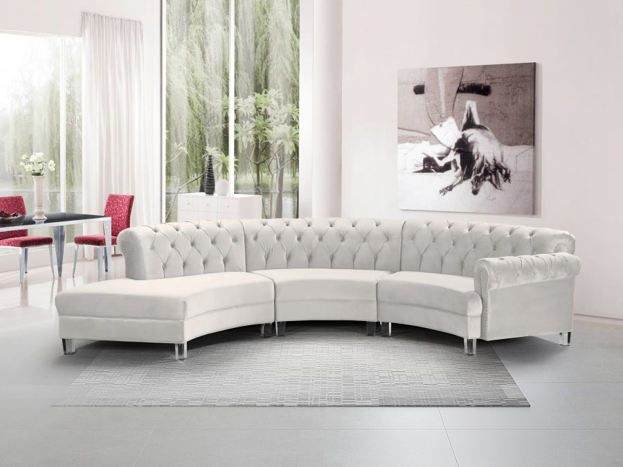 Sectionnel modulaire en velours Anabella