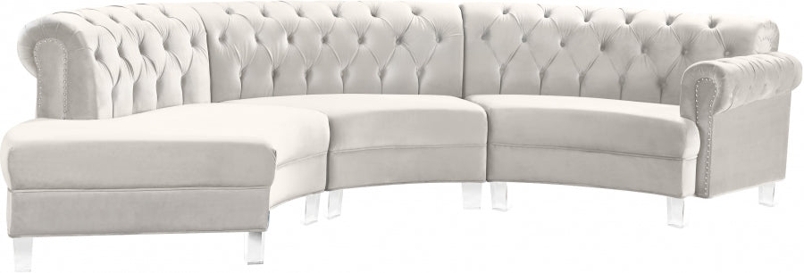 Sectionnel modulaire en velours Anabella