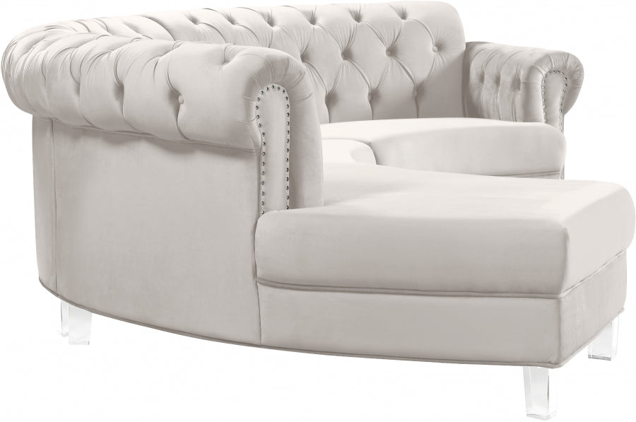 Sectionnel modulaire en velours Anabella
