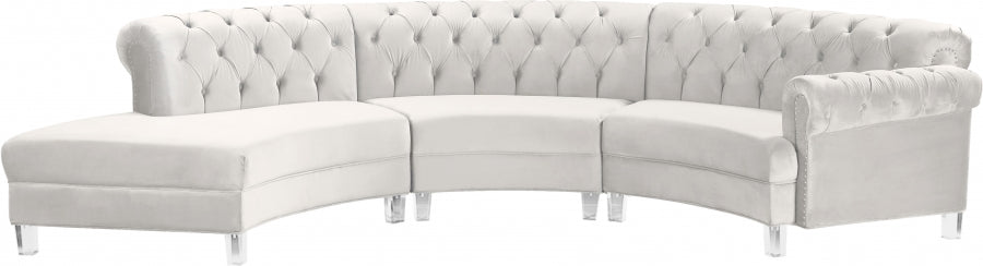Sectionnel modulaire en velours Anabella