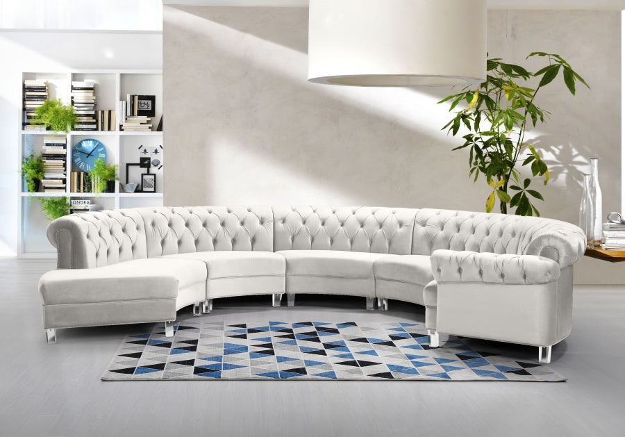 Sectionnel modulaire en velours Anabella
