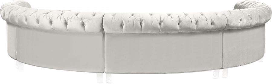Sectionnel modulaire en velours Anabella