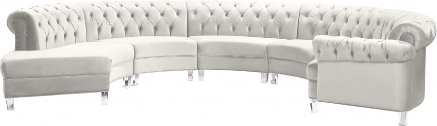 Sectionnel modulaire en velours Anabella