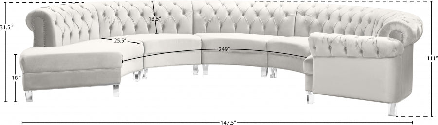 Sectionnel modulaire en velours Anabella