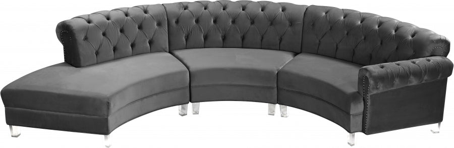 Sectionnel modulaire en velours Anabella