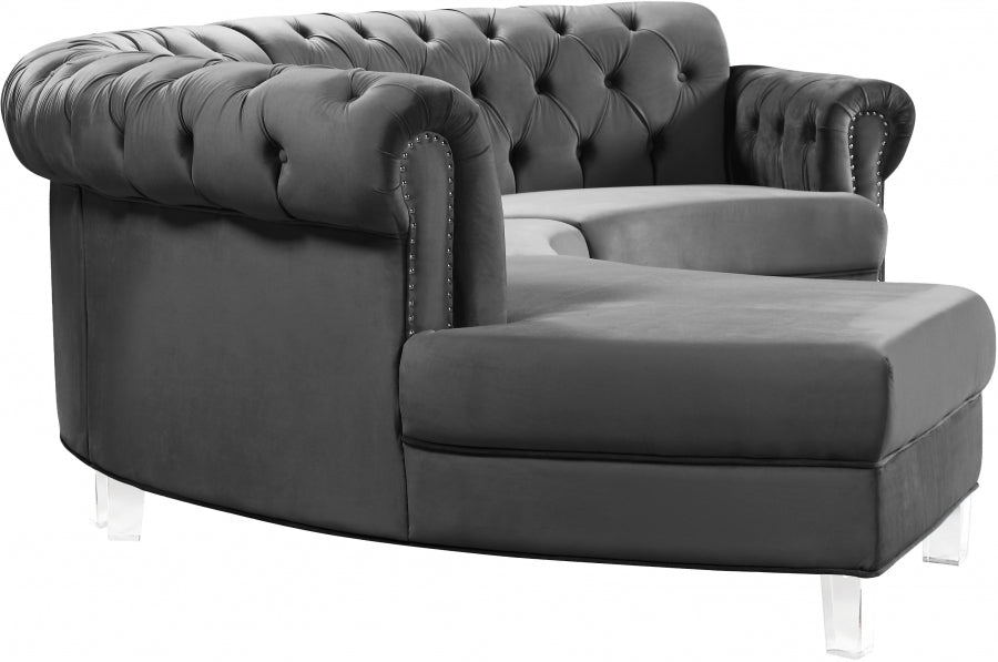 Sectionnel modulaire en velours Anabella