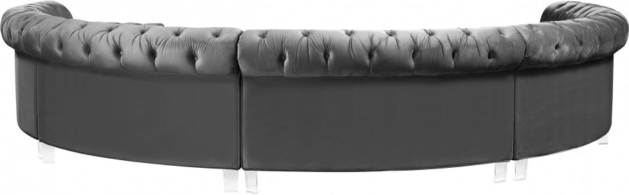 Sectionnel modulaire en velours Anabella