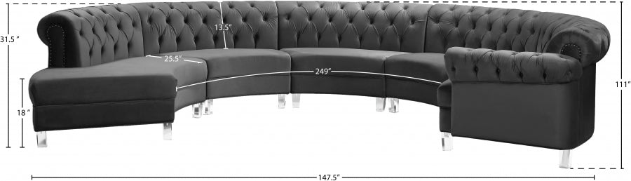 Sectionnel modulaire en velours Anabella