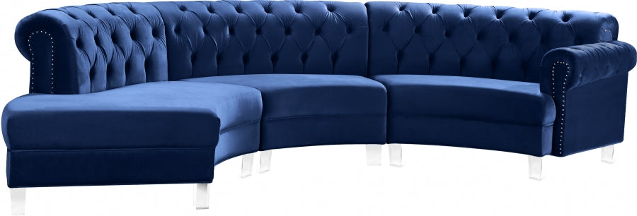 Sectionnel modulaire en velours Anabella