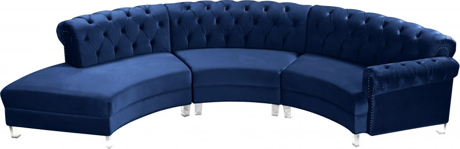 Sectionnel modulaire en velours Anabella