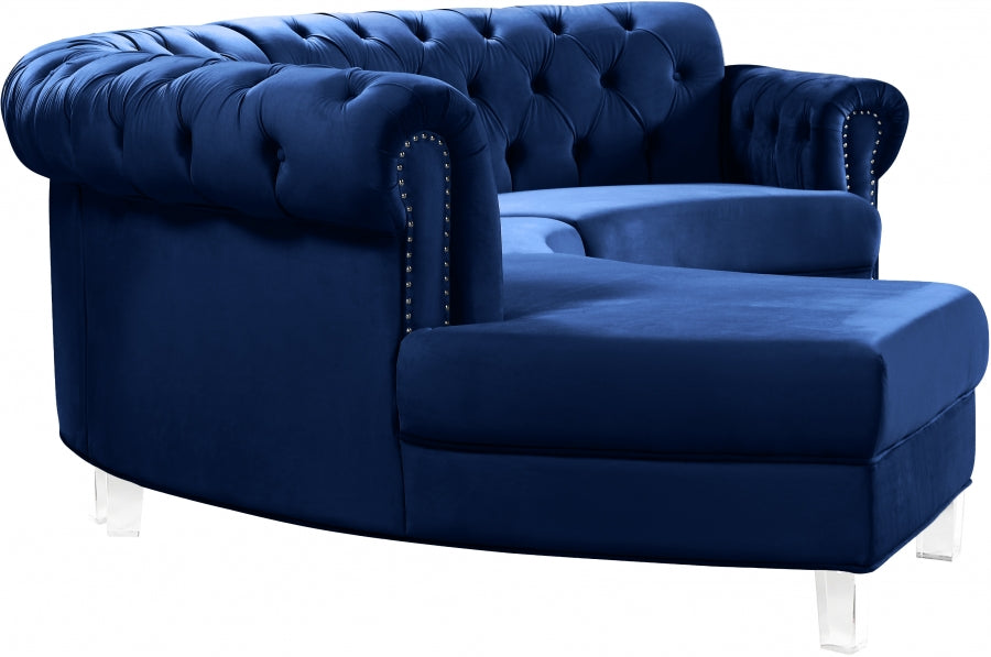 Sectionnel modulaire en velours Anabella