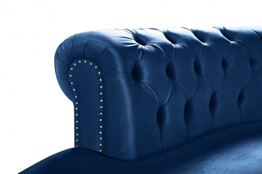 Sectionnel modulaire en velours Anabella