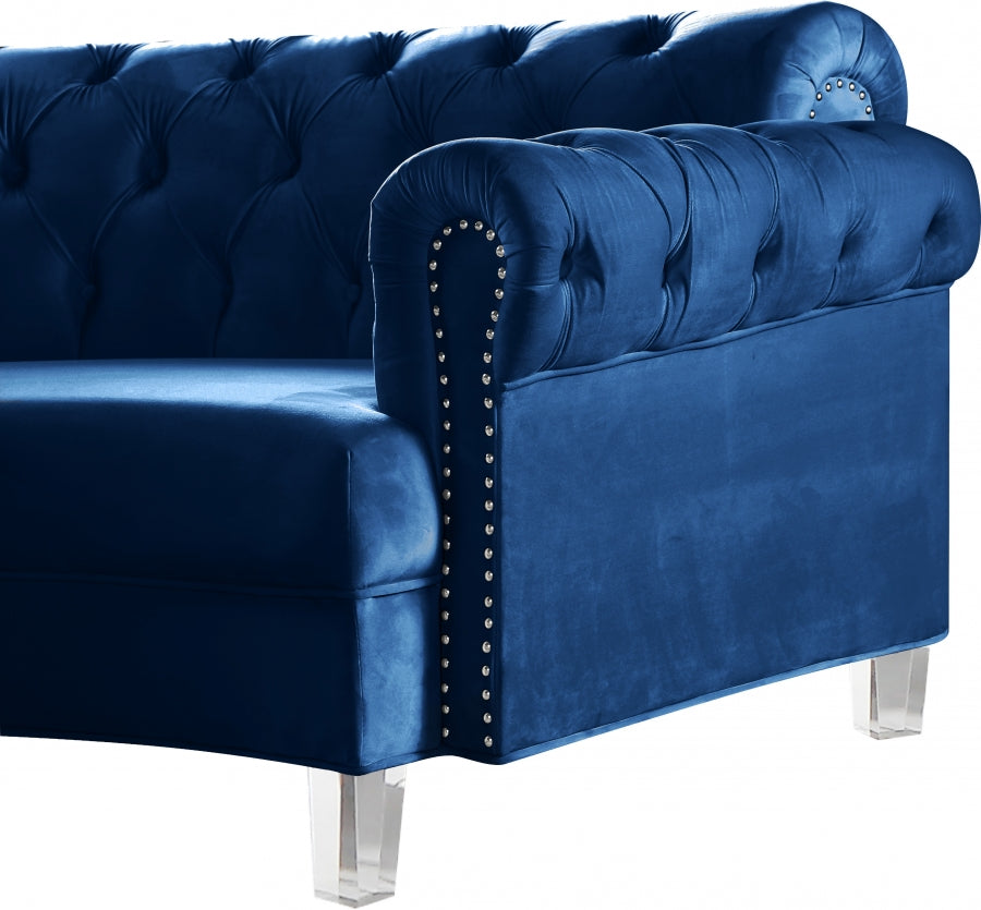 Sectionnel modulaire en velours Anabella