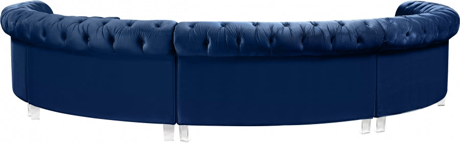 Sectionnel modulaire en velours Anabella