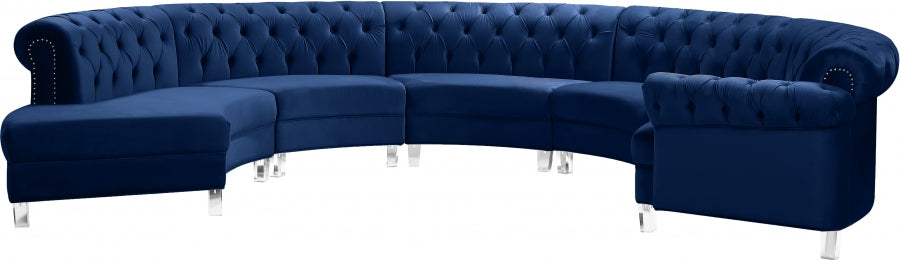 Sectionnel modulaire en velours Anabella