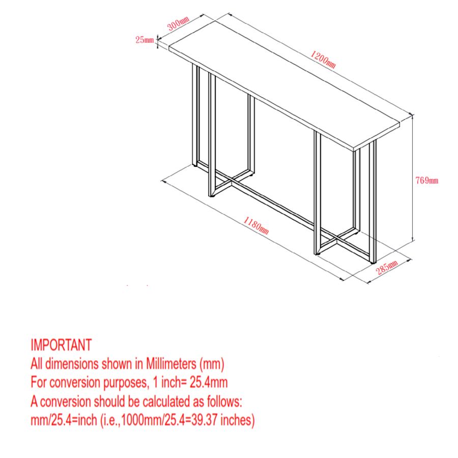 Table console Faro en gris