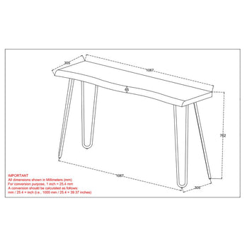 Console/bureau Nila en gris clair