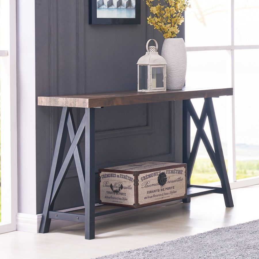 Table console Langport en chêne rustique