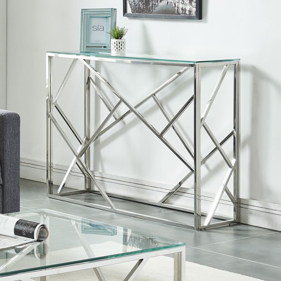 Table console Genévrier en argent