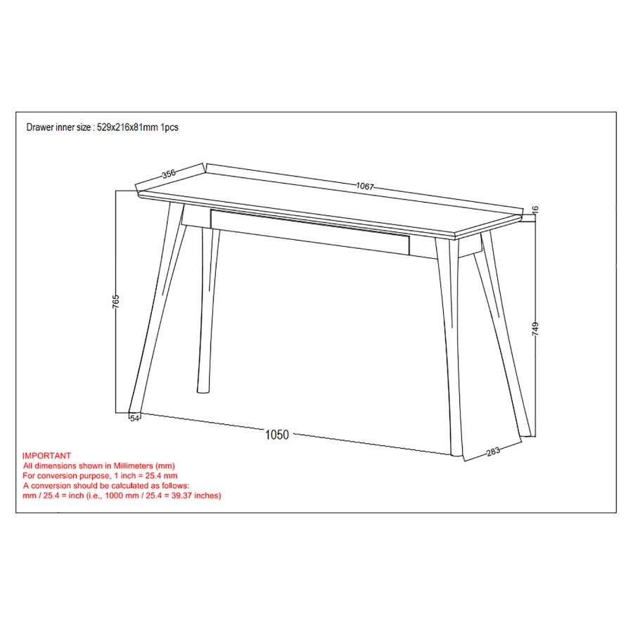 Chintu Console/Bureau en Gris Clair
