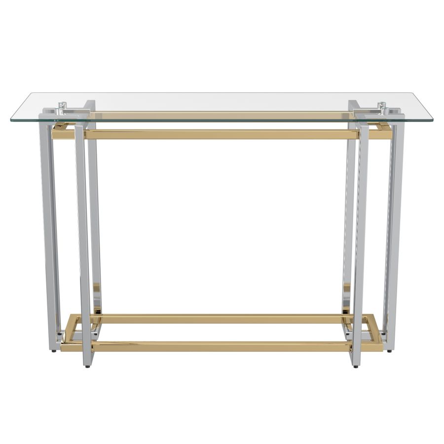 Table console Florina en argent et or