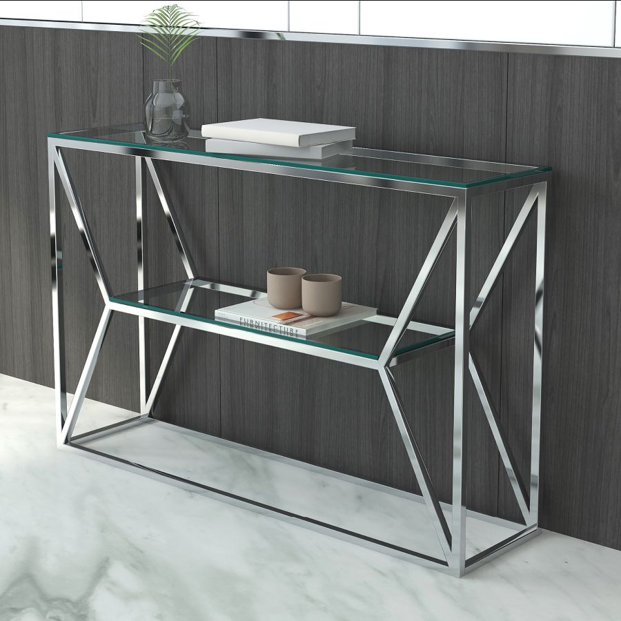 Table console Dragor en argent