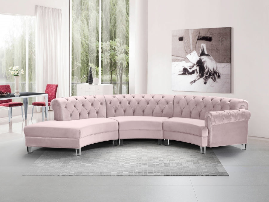 Sectionnel modulaire en velours Anabella