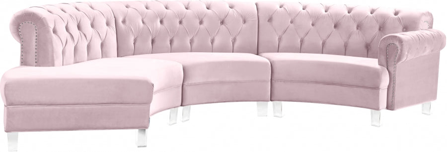 Sectionnel modulaire en velours Anabella
