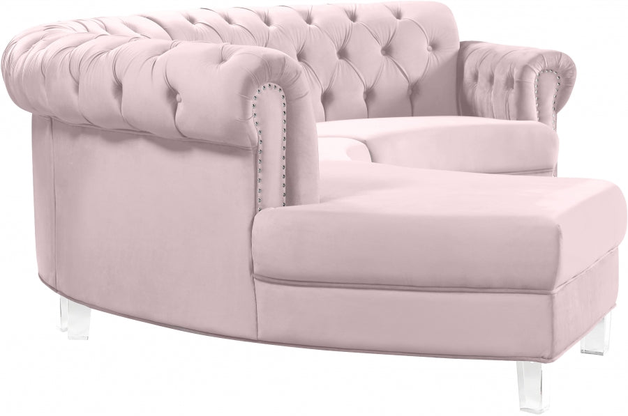 Sectionnel modulaire en velours Anabella