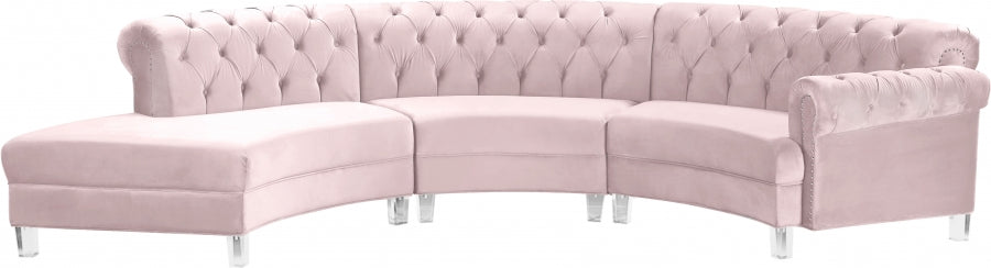 Sectionnel modulaire en velours Anabella