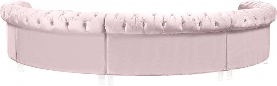 Sectionnel modulaire en velours Anabella