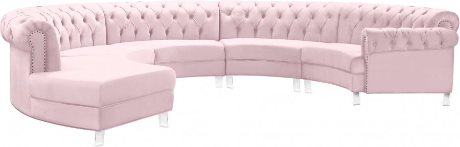 Sectionnel modulaire en velours Anabella