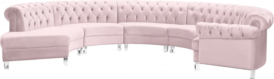Sectionnel modulaire en velours Anabella