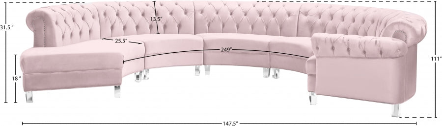 Sectionnel modulaire en velours Anabella