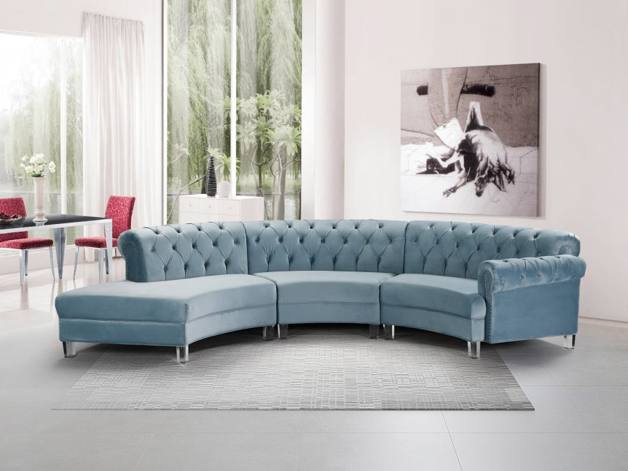 Sectionnel modulaire en velours Anabella