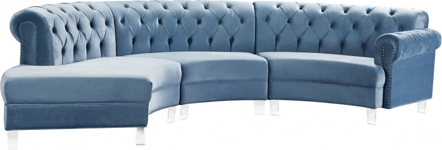 Sectionnel modulaire en velours Anabella