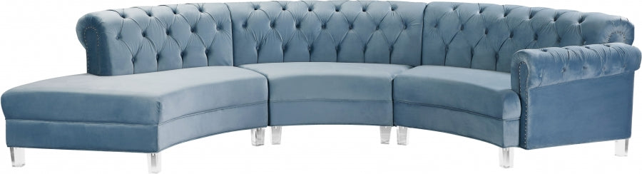 Sectionnel modulaire en velours Anabella