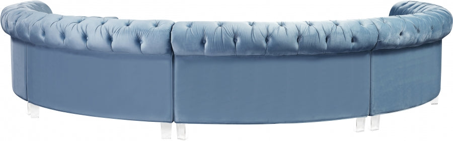 Sectionnel modulaire en velours Anabella