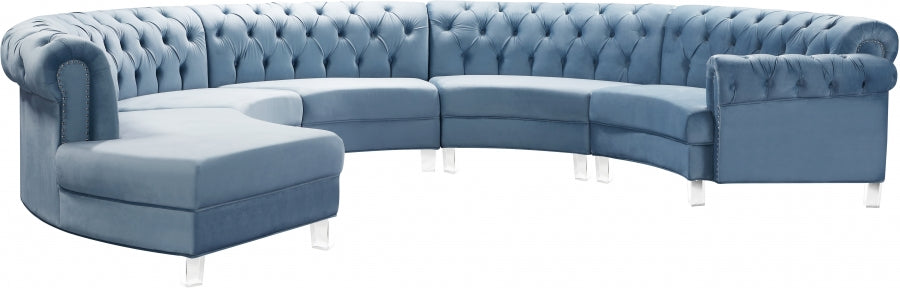 Sectionnel modulaire en velours Anabella