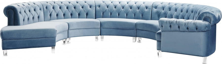 Sectionnel modulaire en velours Anabella