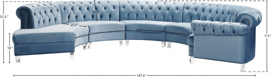 Sectionnel modulaire en velours Anabella