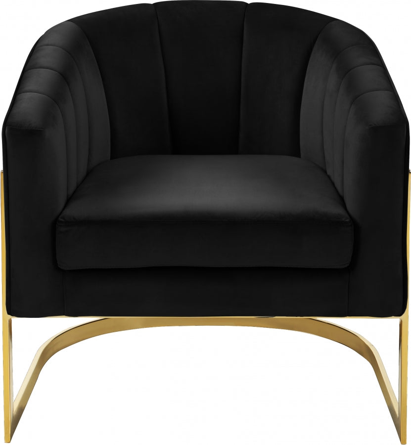 Chaise d'appoint en velours Carter