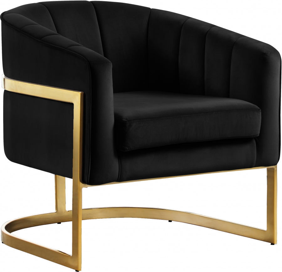 Chaise d'appoint en velours Carter