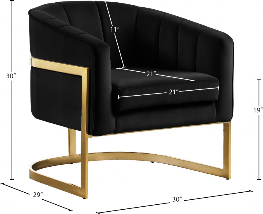 Chaise d'appoint en velours Carter