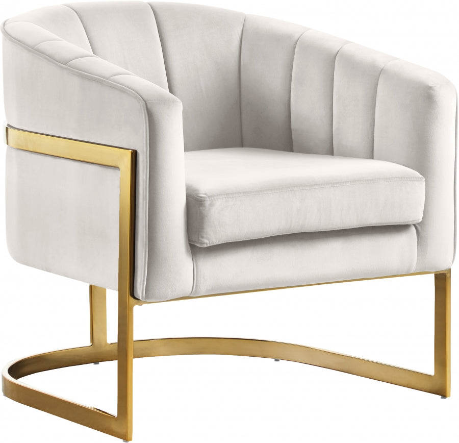 Chaise d'appoint en velours Carter