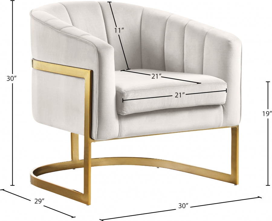 Chaise d'appoint en velours Carter