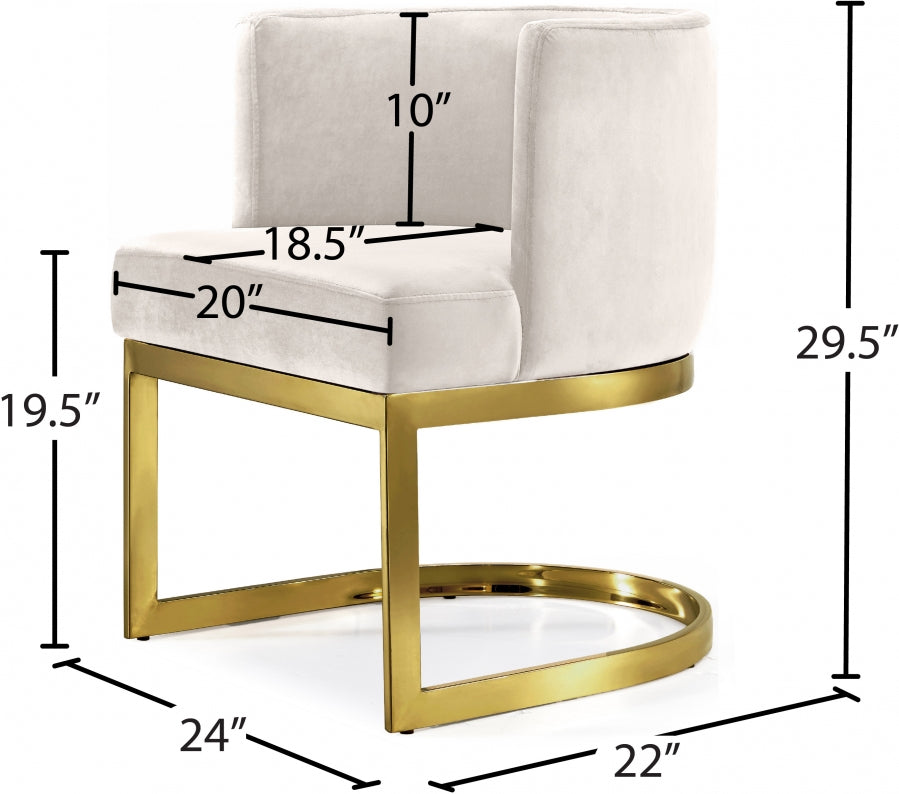 Chaise de salle à manger en velours Gianna