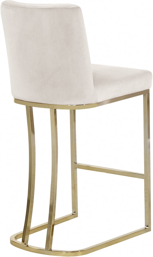 Tabouret de comptoir en velours Heidi